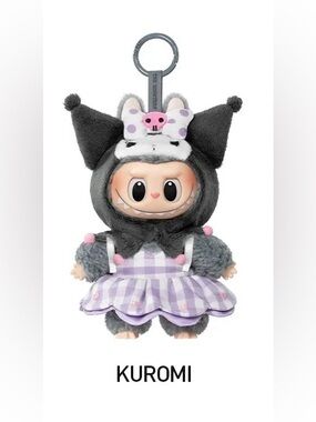 🎀 LABUBU x Hello Kitty 🎀 💜 KUROMI 🩶 Plush Pendant 🆕NEW SEALED BOX🆕 🟥POP MART🟥